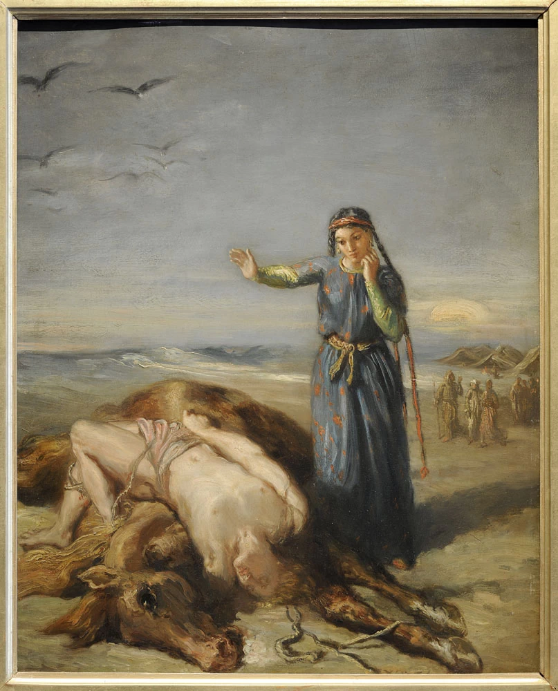 Una ragazza cosacca trova Mazeppa svenuto su un cavallo selvaggio, 1851 - Musée des Beaux, Arts, Strasbourg